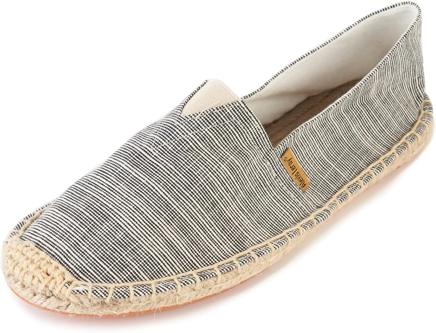 Alexis Leroy Men's Closed Toe Canvas Slip on Flat Espadrille Shoes