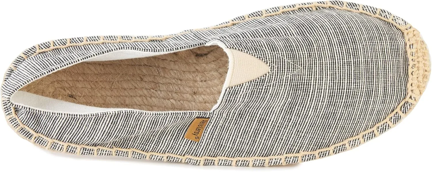 Alexis Leroy Men's Closed Toe Canvas Slip on Flat Espadrille Shoes