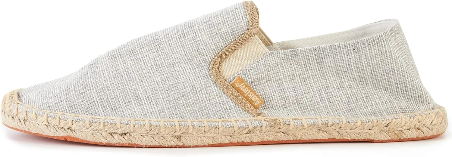 Alexis Leroy Men's Closed Toe Canvas Slip on Flat Espadrille Shoes