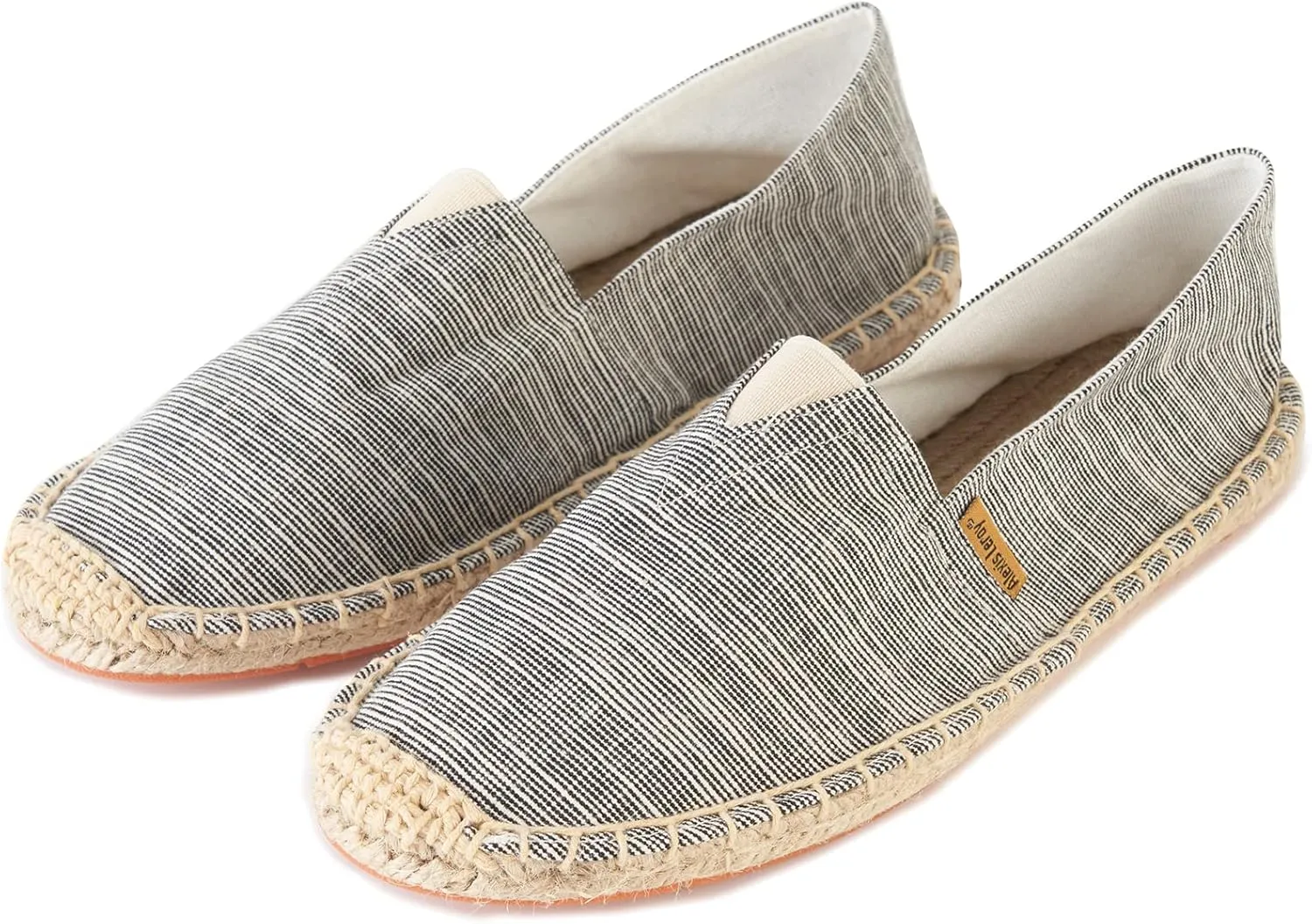 Alexis Leroy Men's Closed Toe Canvas Slip on Flat Espadrille Shoes