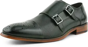 Asher Green AG1101 - Men's Dress Shoes, Formal Men's Shoes - Genuine Calf Leather Double Monk Strap