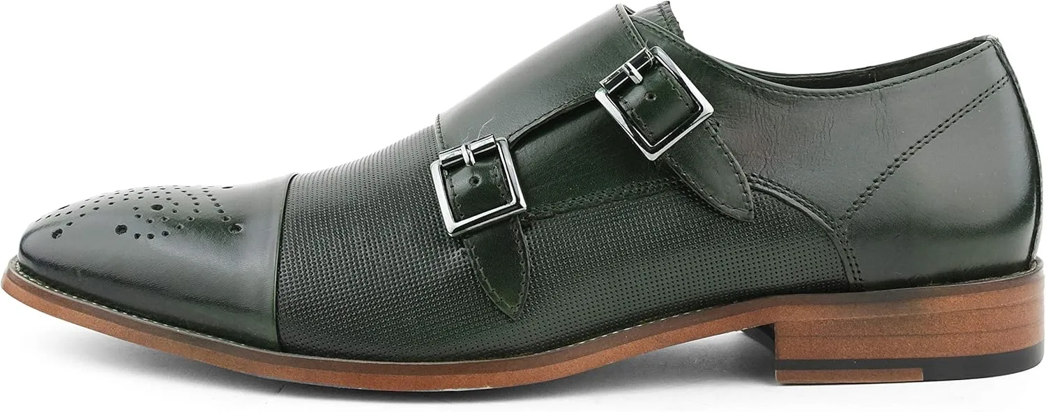 Asher Green AG1101 - Men's Dress Shoes, Formal Men's Shoes - Genuine Calf Leather Double Monk Strap