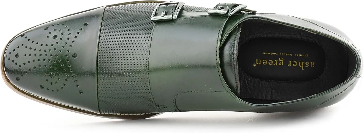Asher Green AG1101 - Men's Dress Shoes, Formal Men's Shoes - Genuine Calf Leather Double Monk Strap