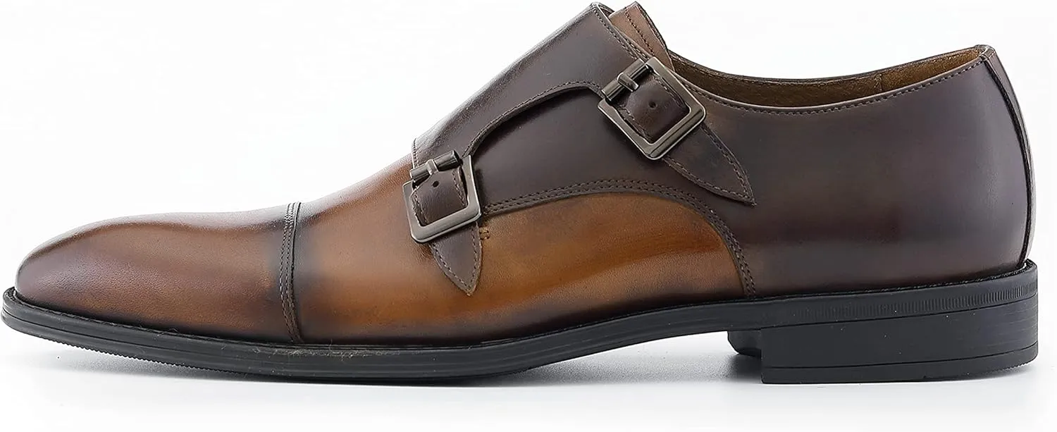 Asher Green AG1101 - Men's Dress Shoes, Formal Men's Shoes - Genuine Calf Leather Double Monk Strap