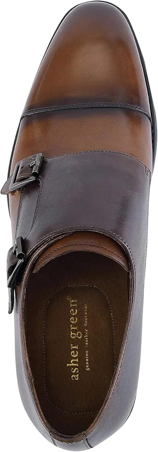 Asher Green AG1101 - Men's Dress Shoes, Formal Men's Shoes - Genuine Calf Leather Double Monk Strap