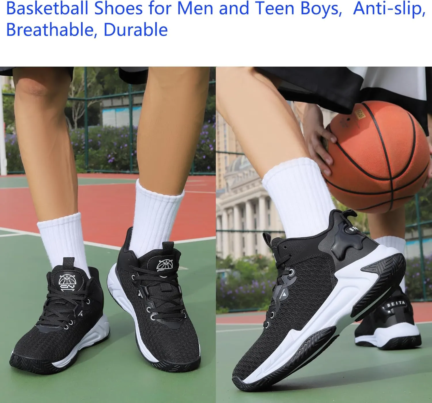Beita High Upper Basketball Shoes for Men Sneakers Breathable Sports Shoes Anti Slip