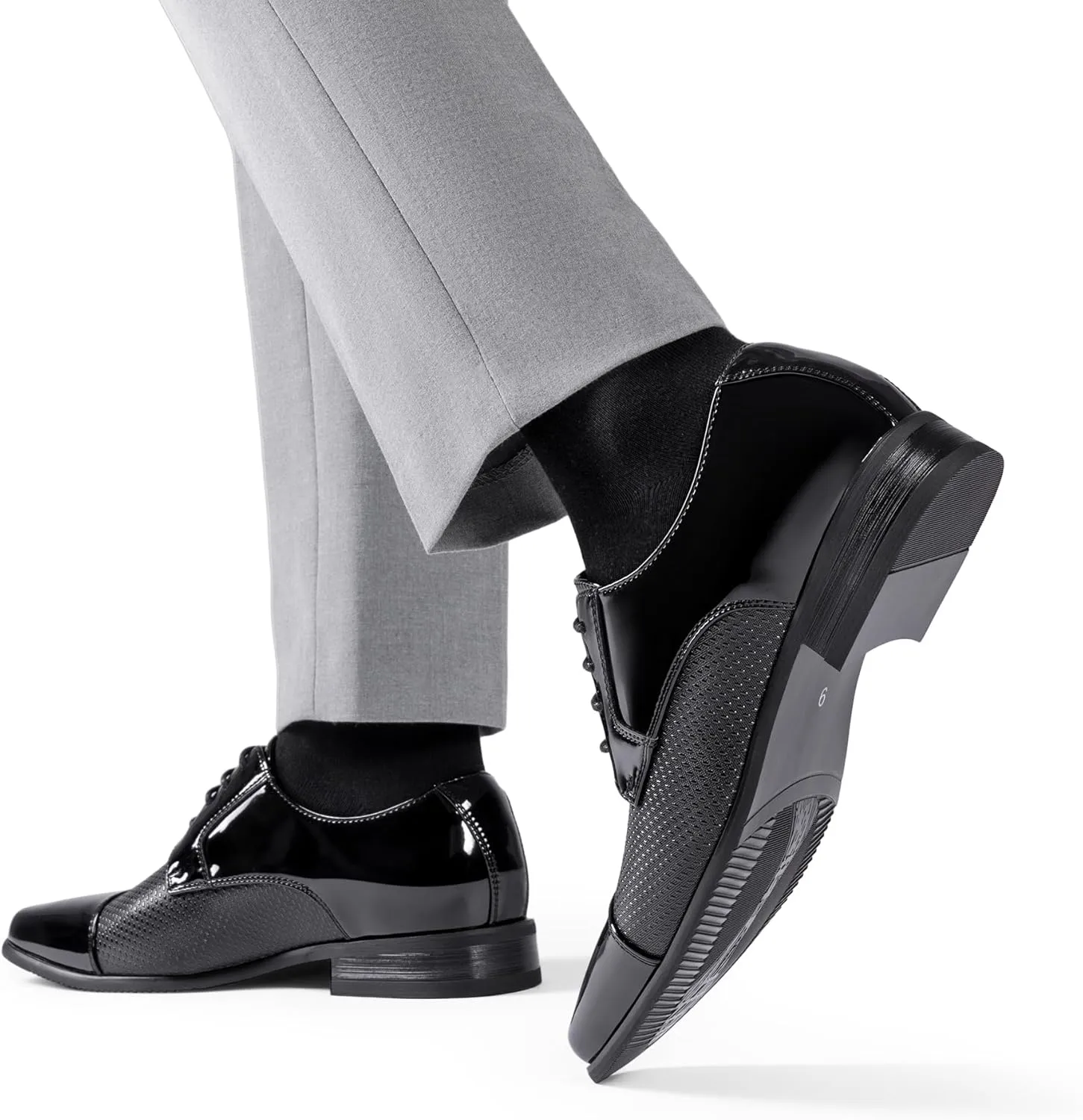 Bruno Marc Men's Patent Tuxedo Dress Shoes Classic Lace-up Formal Oxfords