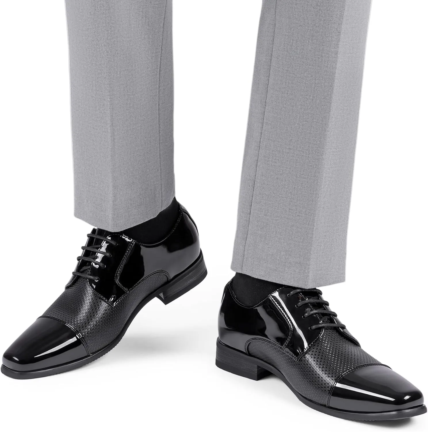 Bruno Marc Men's Patent Tuxedo Dress Shoes Classic Lace-up Formal Oxfords