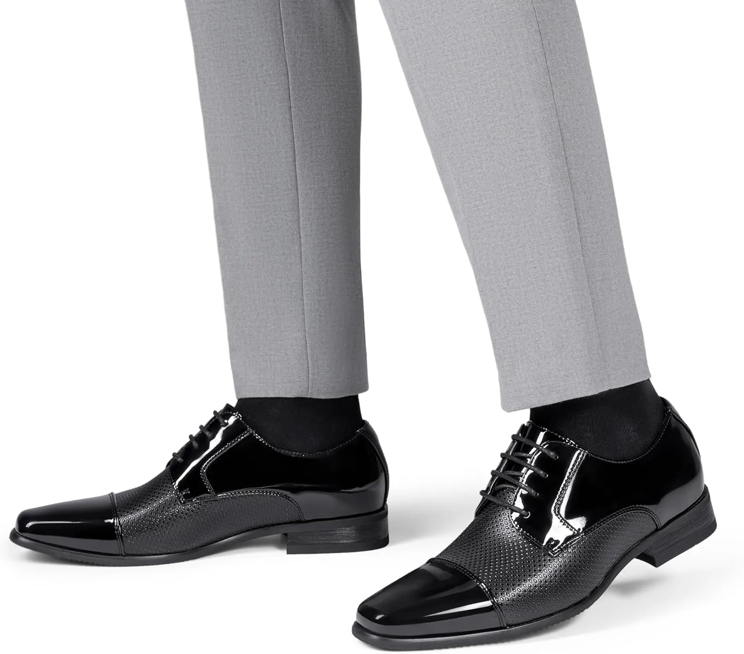 Bruno Marc Men's Patent Tuxedo Dress Shoes Classic Lace-up Formal Oxfords