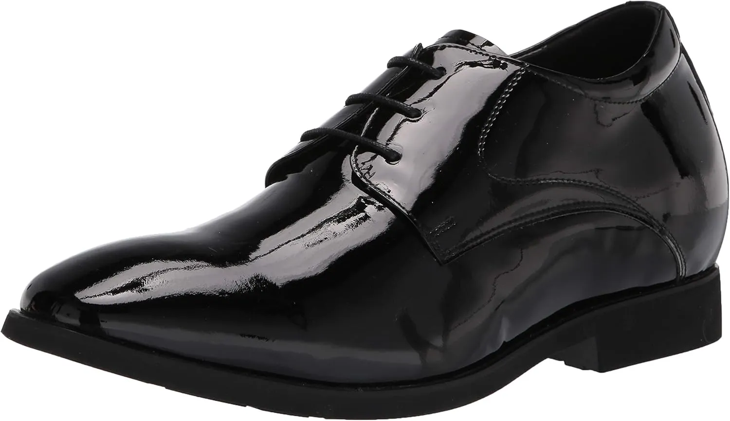 Calden Men's Invisible Height Increasing Elevator Shoes - Black Patent Leather Lace-up Formal Tuxedo Oxfords - 3 Inches Taller - K911929 - Size 9 D(M) US
