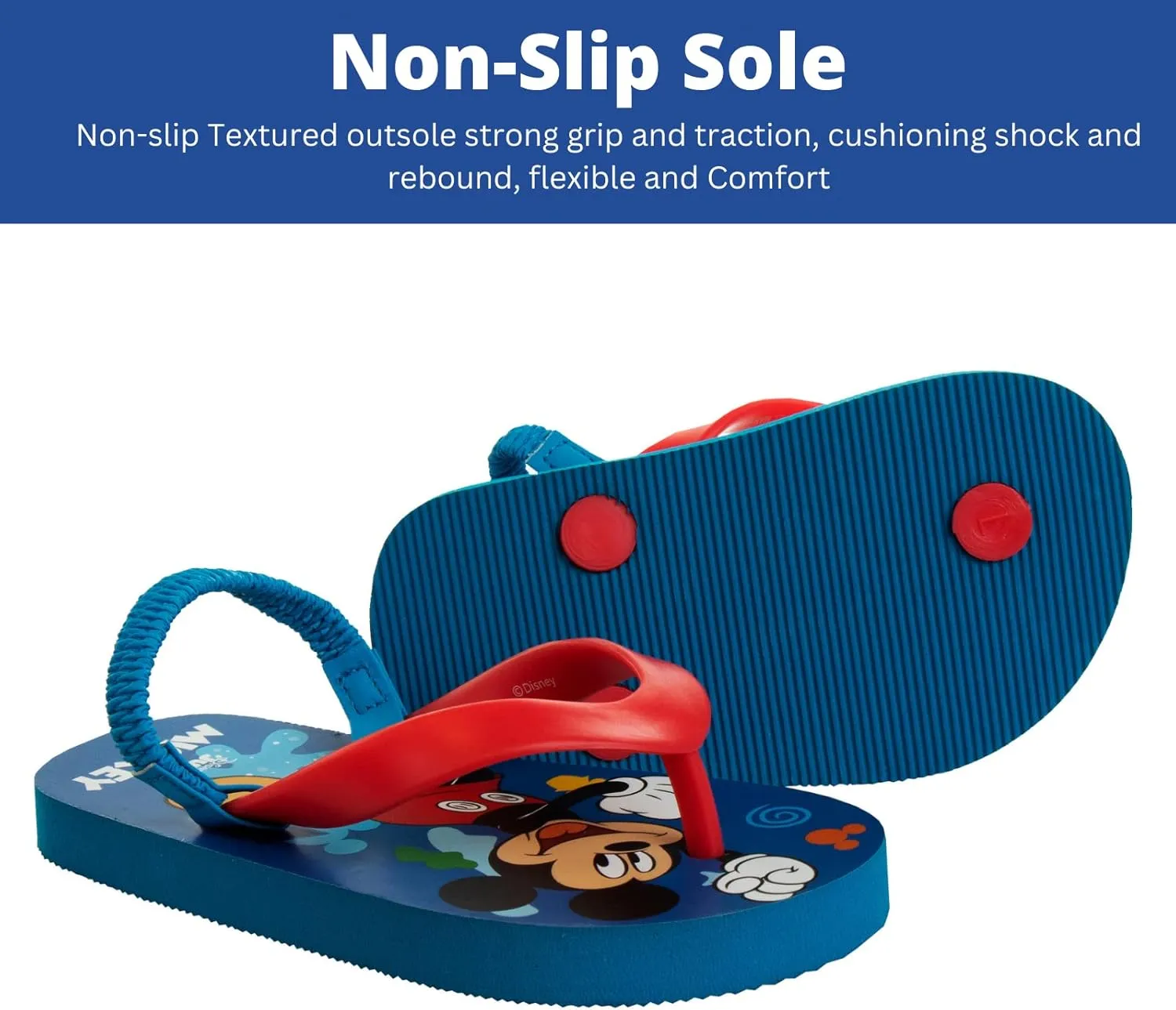 Disney Girls Boys Character Flip Flops Sandals Kids Water Shoes - Minnie Mickey Moana Toy Story Frozen Cars Encanto Princess Thong Beach Slides Slip On Quick Dry (Toddler-Little Kid)