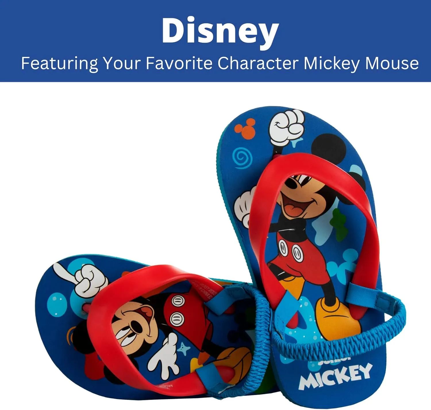 Disney Girls Boys Character Flip Flops Sandals Kids Water Shoes - Minnie Mickey Moana Toy Story Frozen Cars Encanto Princess Thong Beach Slides Slip On Quick Dry (Toddler-Little Kid)