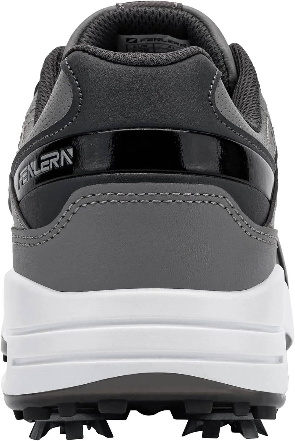 FENLERN Golf Shoes Men, Spiked, Waterproof Leather Upper, Cushioning F006