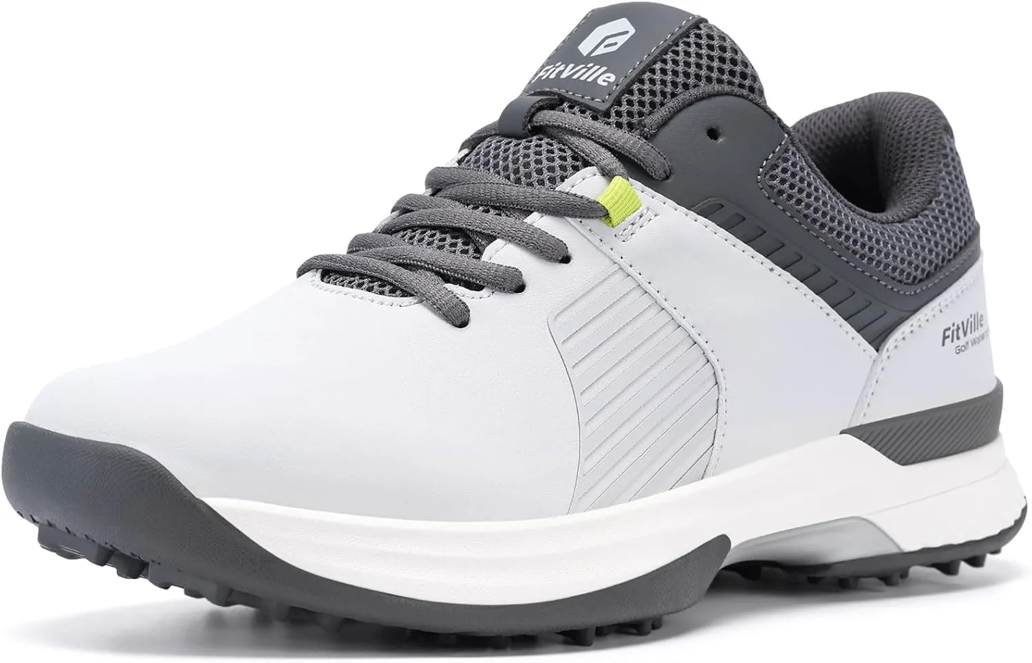 FitVille Extra Wide Men's Golf Shoes Waterproof, Professional Outdoor Spiked Golf Shoes for Men with Arch Support