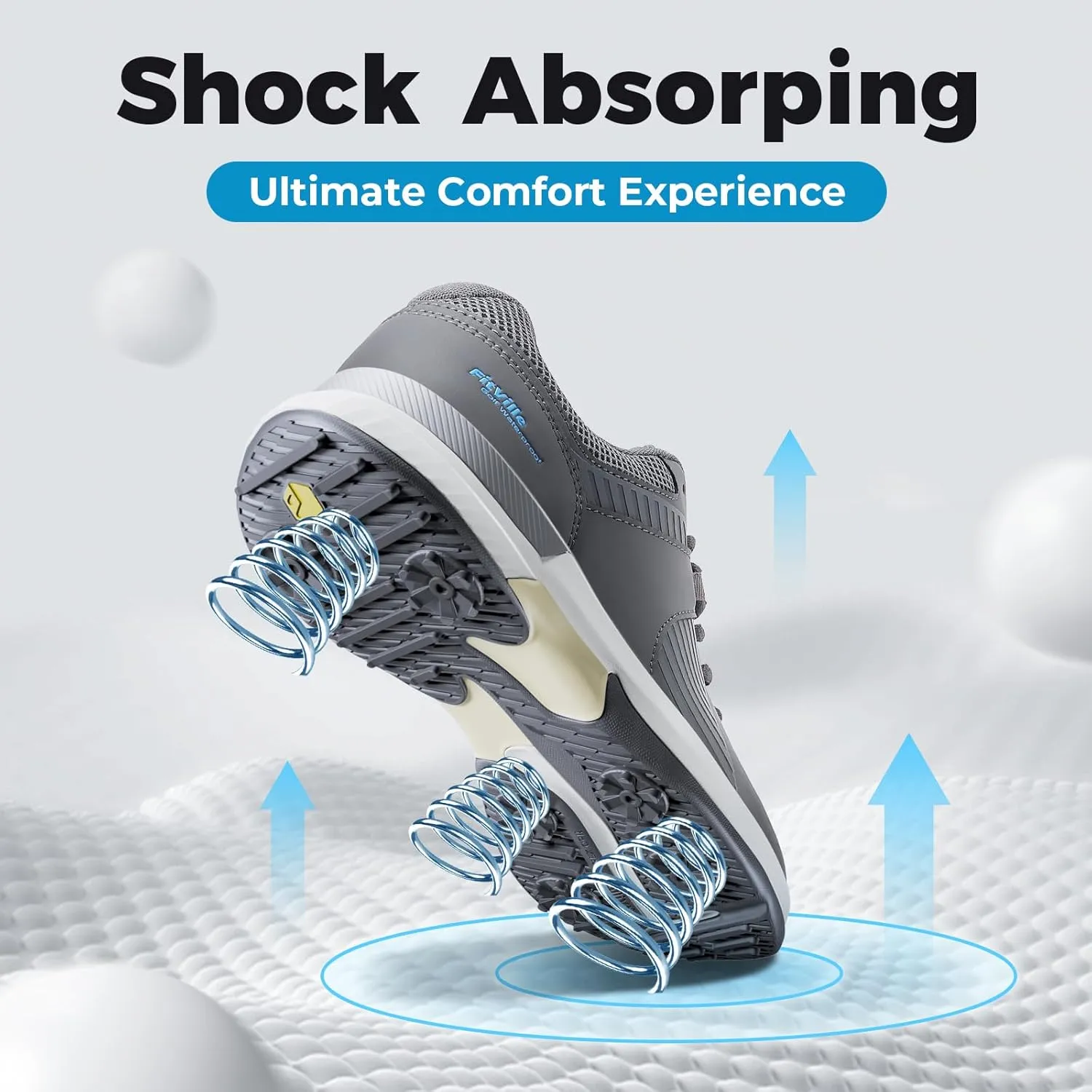 FitVille Extra Wide Men's Golf Shoes Waterproof, Professional Outdoor Spiked Golf Shoes for Men with Arch Support