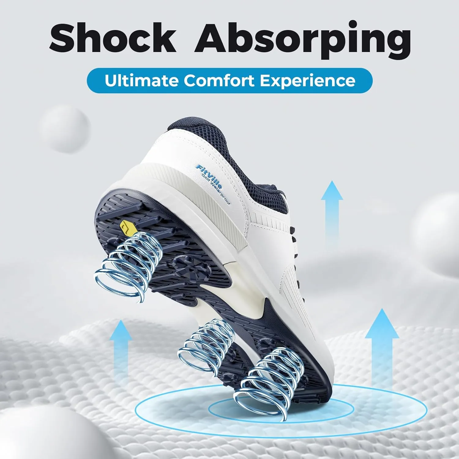 FitVille Extra Wide Men's Golf Shoes Waterproof, Professional Outdoor Spiked Golf Shoes for Men with Arch Support