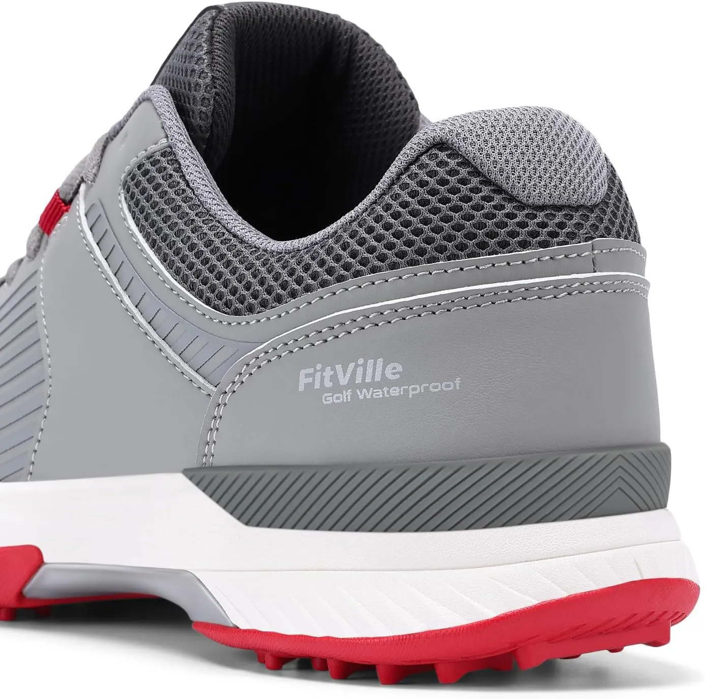 FitVille Extra Wide Men's Golf Shoes Waterproof, Professional Outdoor Spiked Golf Shoes for Men with Arch Support