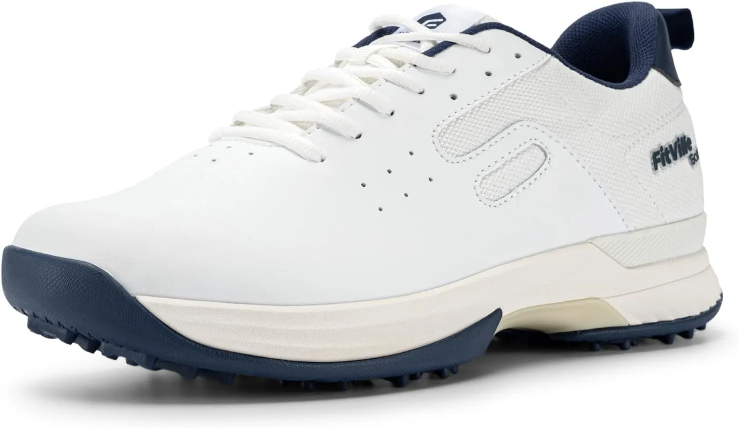 FitVille Professional Mens Golf Shoes Extra Wide Spiked Golf Shoes for Men Waterproof