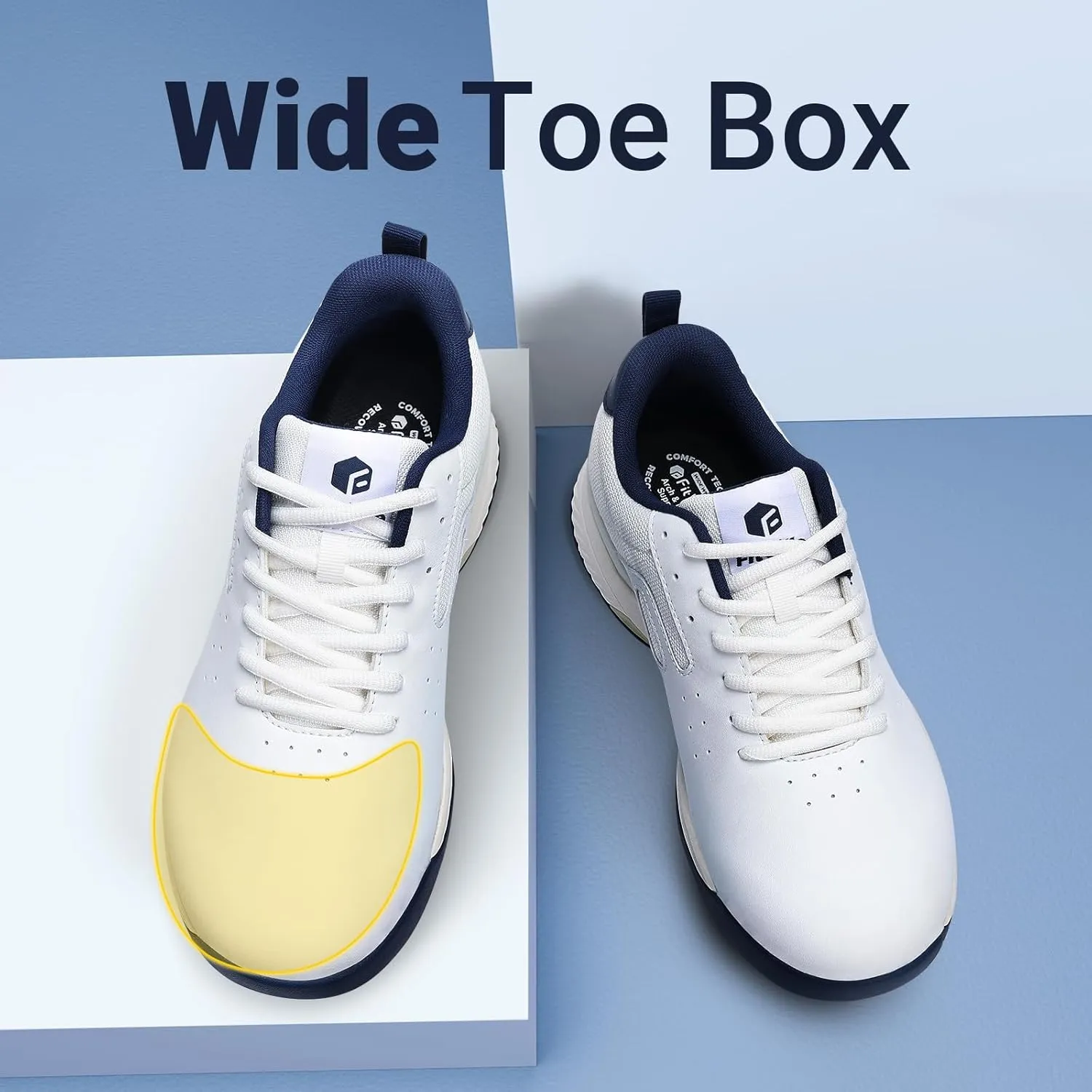 FitVille Professional Mens Golf Shoes Extra Wide Spiked Golf Shoes for Men Waterproof