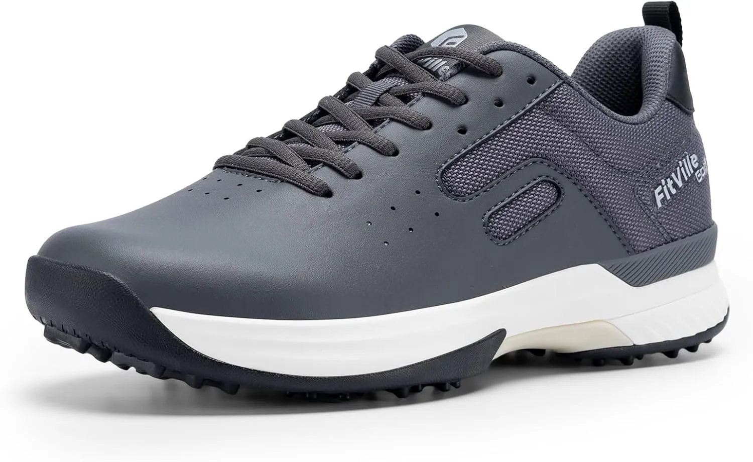 FitVille Professional Mens Golf Shoes Extra Wide Spiked Golf Shoes for Men Waterproof