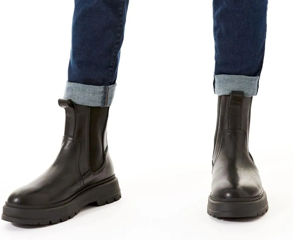 Franco Fortini Ragnar - Men's Leather Slip-On Lug Sole Chelsea Boots