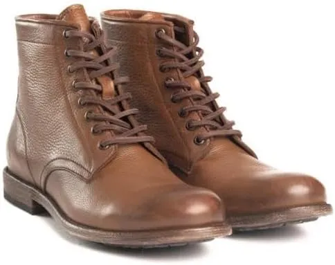 Frye Tyler Lace Up Boots for Men Crafted from Soft Vintage Leather with Blake Construction, Burnished Toe and Heel, and Rubber Inserts on Leather Soles  5  Shaft Height