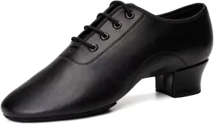 HIPPOSEUS Men's Dance Shoes with Split Sole Social Dance Shoes Low Heel Suede Sole