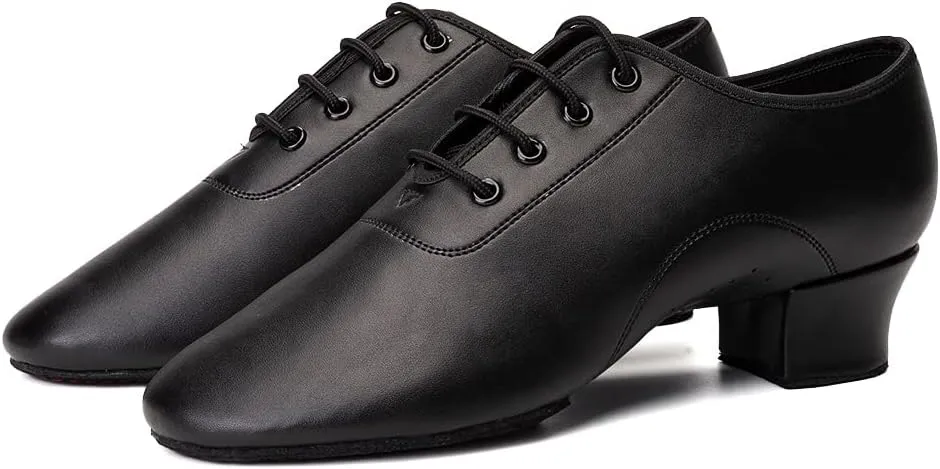 HIPPOSEUS Men's Dance Shoes with Split Sole Social Dance Shoes Low Heel Suede Sole