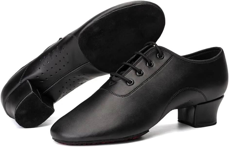 HIPPOSEUS Men's Dance Shoes with Split Sole Social Dance Shoes Low Heel Suede Sole