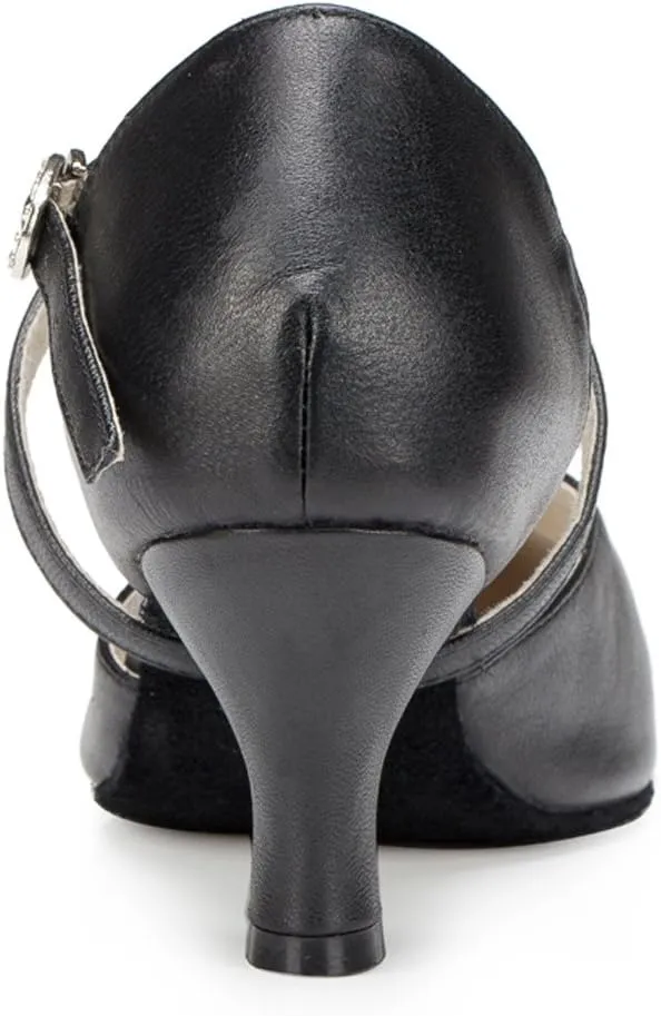 Honeystore Women's Synthetic Leather Closed-Toe Dance Shoes Criss Cross Ankle Strap