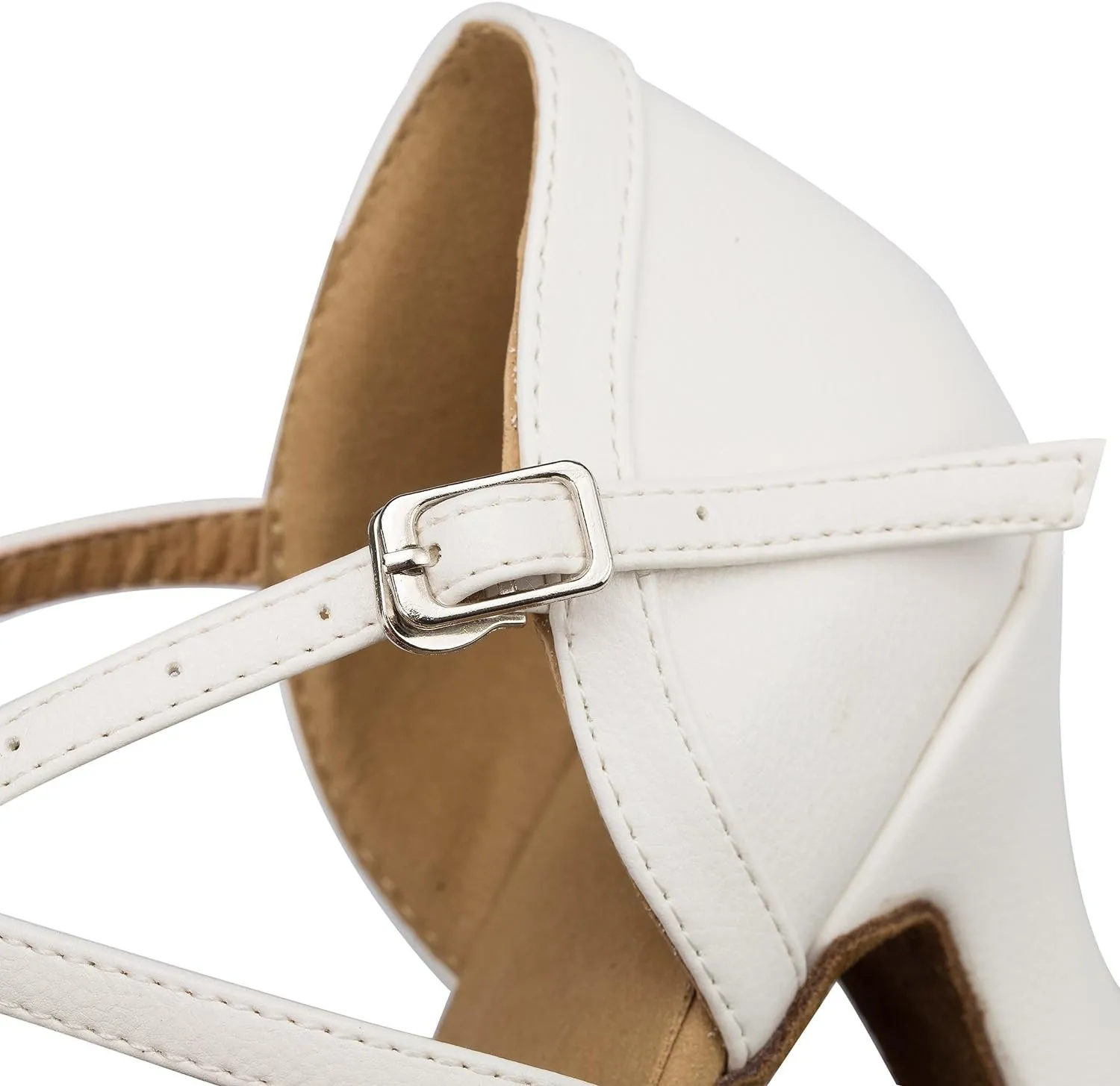 Honeystore Women's Synthetic Leather Closed-Toe Dance Shoes Criss Cross Ankle Strap