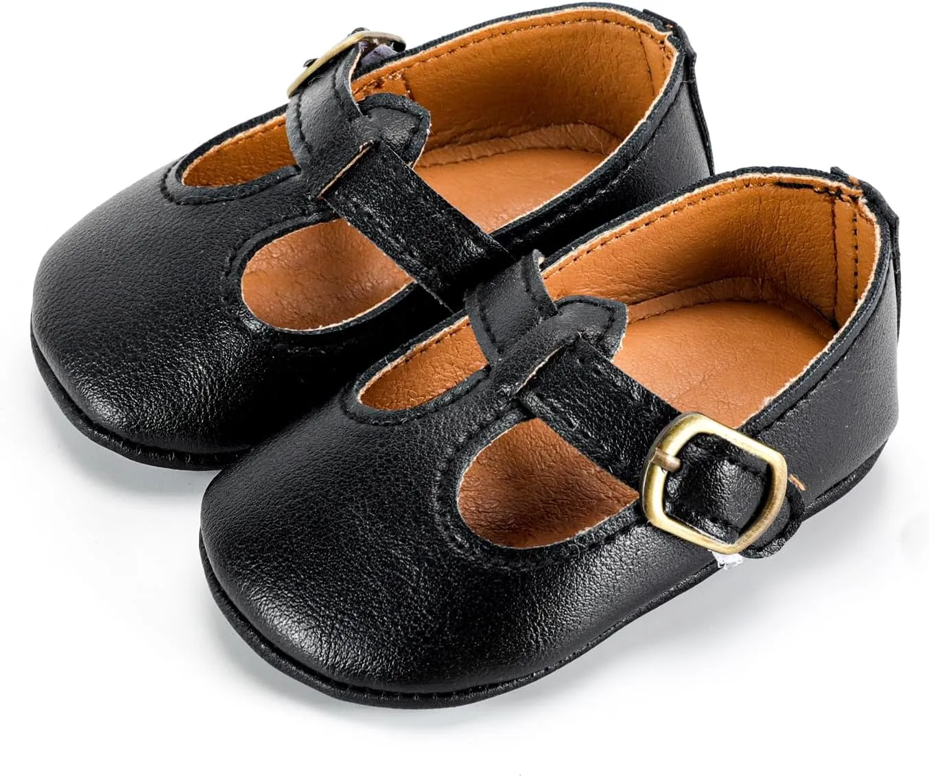 HONGTEYA Baby Moccasins with Rubber Sole&Soft Sole - Flower Print PU Leather Tassel Bow Girls Ballet Dress Shoes for Toddler