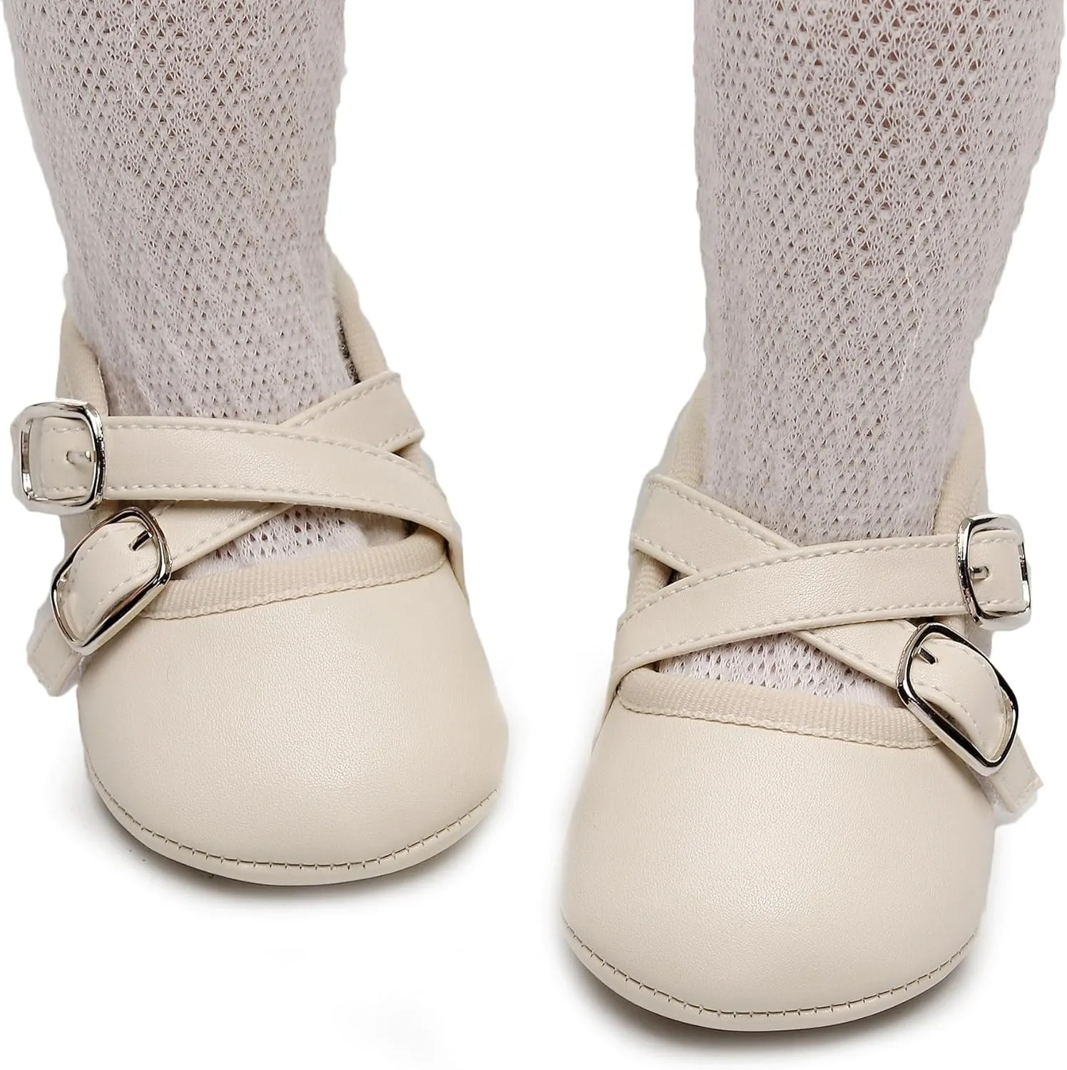 HONGTEYA Baby Moccasins with Rubber Sole&Soft Sole - Flower Print PU Leather Tassel Bow Girls Ballet Dress Shoes for Toddler