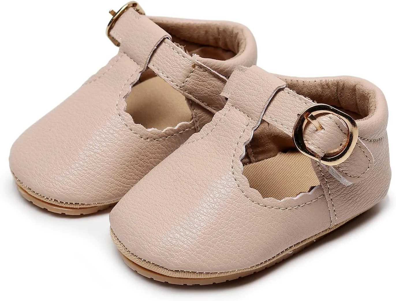 HONGTEYA Infant Baby Girls Mary Jane Flats Non Slip for Toddler First Walkers Soft Sole PU Leather Crib Shoes Sneaker Wedding Party Christmas Princess Dress Shoes Baby Moccasins Girls