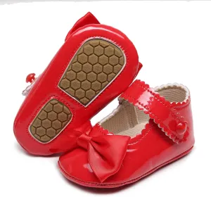 HONGTEYA Infant Baby Girls Mary Jane Flats Non Slip for Toddler First Walkers Soft Sole PU Leather Crib Shoes Sneaker Wedding Party Christmas Princess Dress Shoes Baby Moccasins Girls