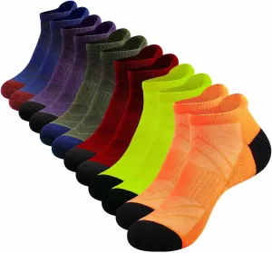 JOYN??E Mens Ankle Athletic Running Tab Socks for Men 6 Pairs Low Cut Sports Workout Socks,Sock Size 10-13