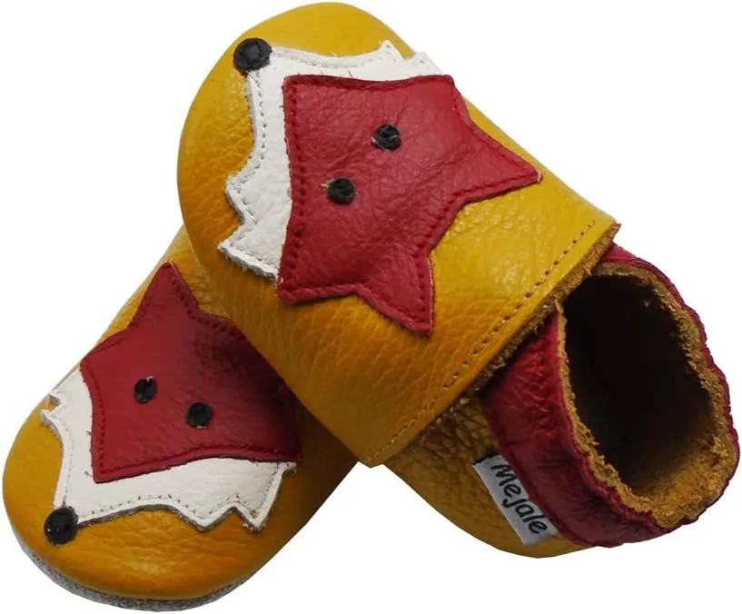 Mejale Baby Shoes Soft Sole Leather Moccasins Cartoon Butterfly Infant Toddler First Walker Slippers
