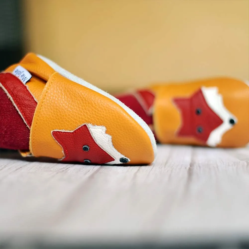 Mejale Baby Shoes Soft Sole Leather Moccasins Cartoon Butterfly Infant Toddler First Walker Slippers