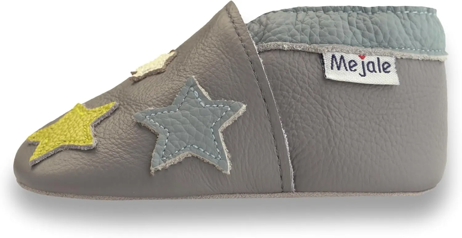 Mejale Baby Shoes Soft Sole Leather Moccasins Cartoon Butterfly Infant Toddler First Walker Slippers