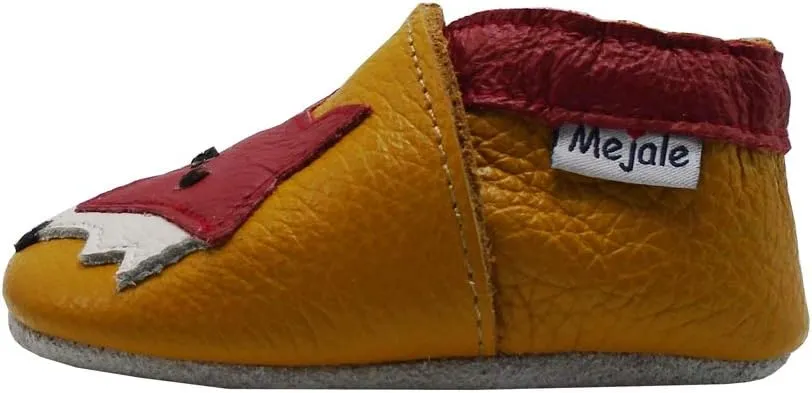 Mejale Baby Shoes Soft Sole Leather Moccasins Cartoon Butterfly Infant Toddler First Walker Slippers