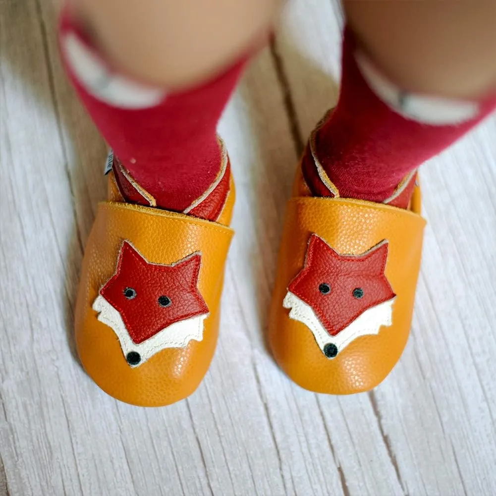 Mejale Baby Shoes Soft Sole Leather Moccasins Cartoon Butterfly Infant Toddler First Walker Slippers