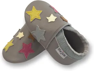 Mejale Baby Shoes Soft Sole Leather Moccasins Cartoon Butterfly Infant Toddler First Walker Slippers