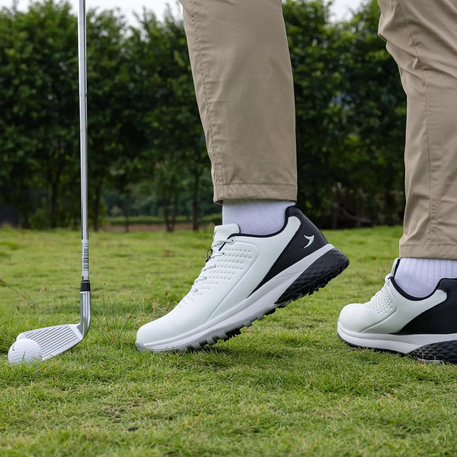 Men's Golf Shoes Spike Wide Waterproof Lightweight Anti Slip Golf Sneakers Walking Footwears