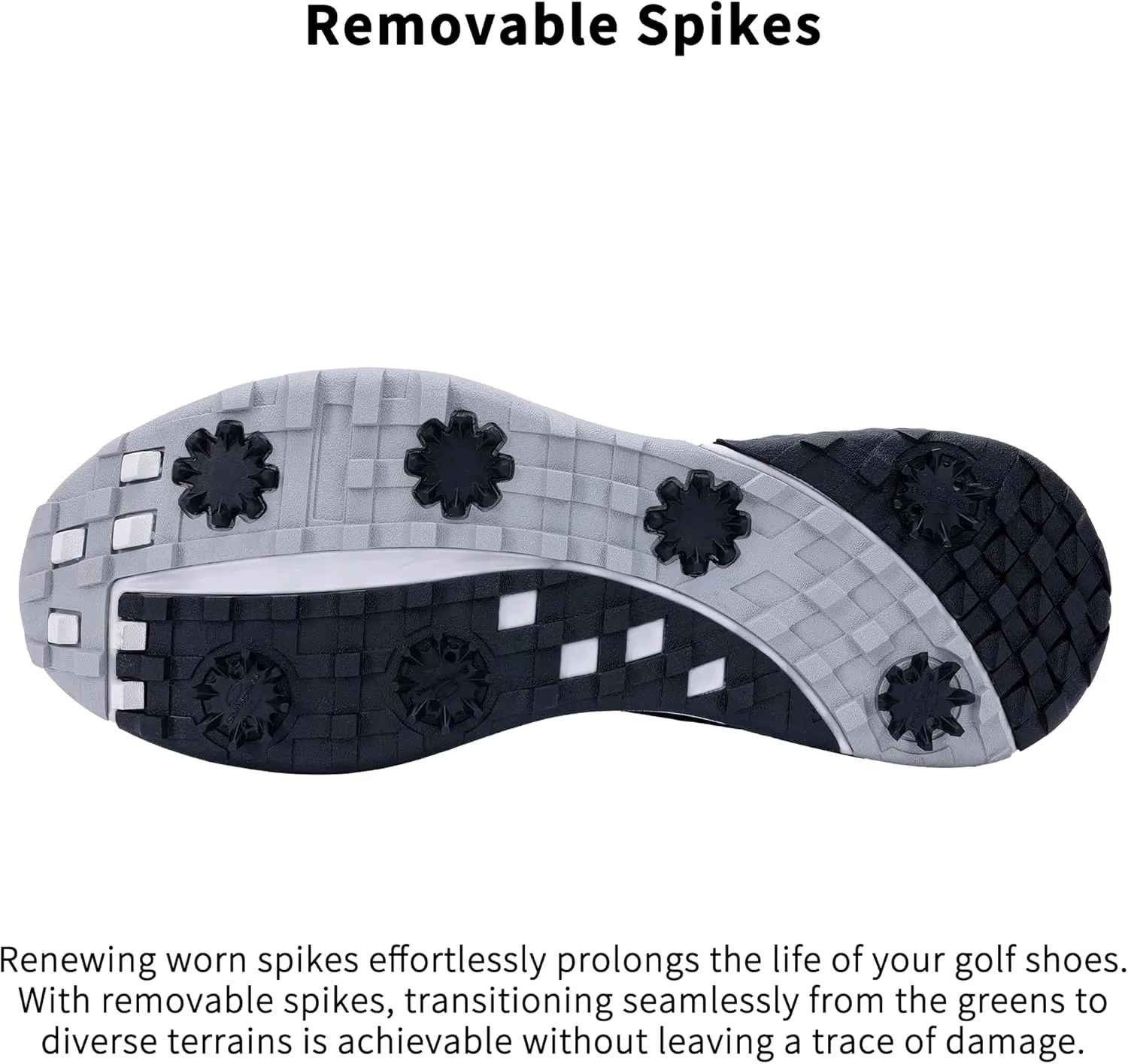 Men's Golf Shoes Spike Wide Waterproof Lightweight Anti Slip Golf Sneakers Walking Footwears