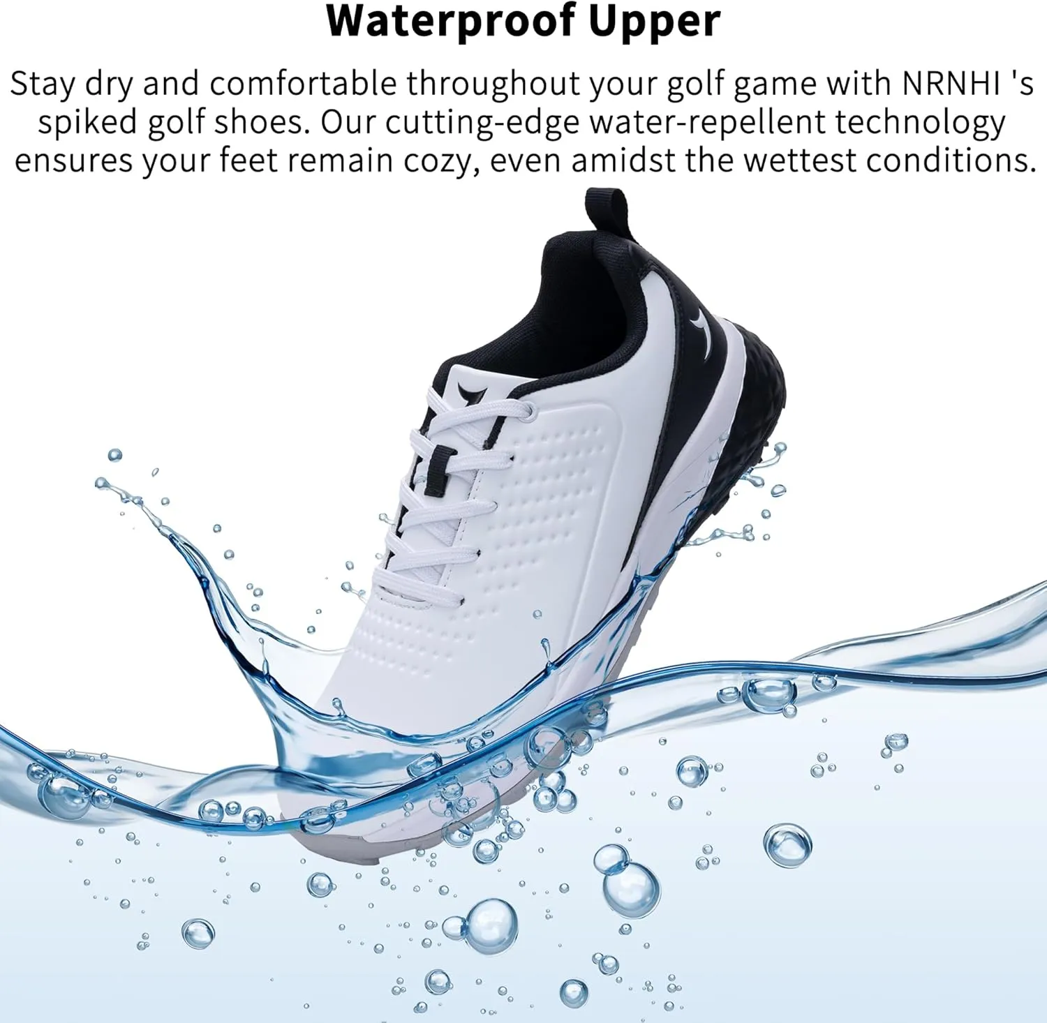 Men's Golf Shoes Spike Wide Waterproof Lightweight Anti Slip Golf Sneakers Walking Footwears