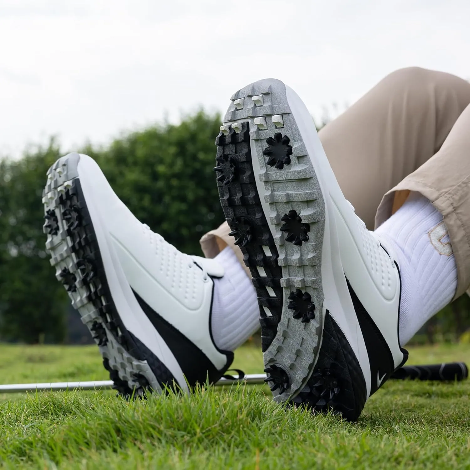 Men's Golf Shoes Spike Wide Waterproof Lightweight Anti Slip Golf Sneakers Walking Footwears