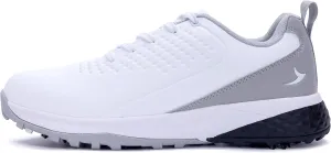 Mens Golf Shoes Waterproof Non-Slip Spiked Lightweight Outdoor Sport Walking Training Sneakers White US 7-12