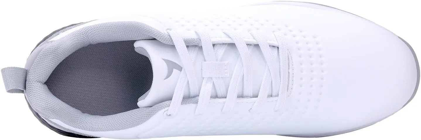Mens Golf Shoes Waterproof Non-Slip Spiked Lightweight Outdoor Sport Walking Training Sneakers White US 7-12