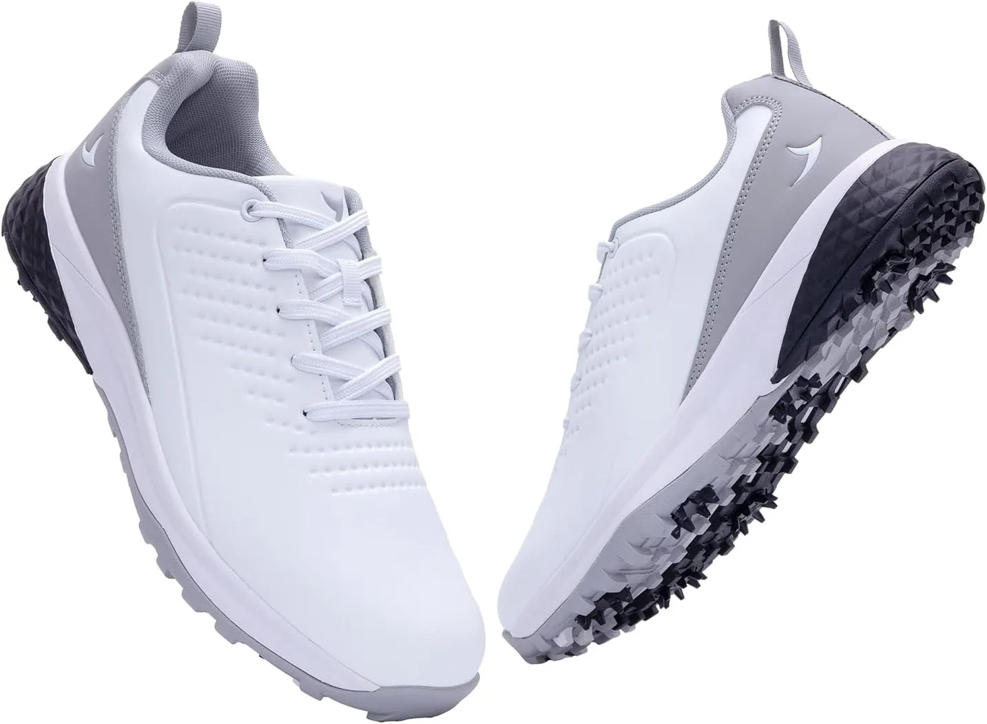 Mens Golf Shoes Waterproof Non-Slip Spiked Lightweight Outdoor Sport Walking Training Sneakers White US 7-12