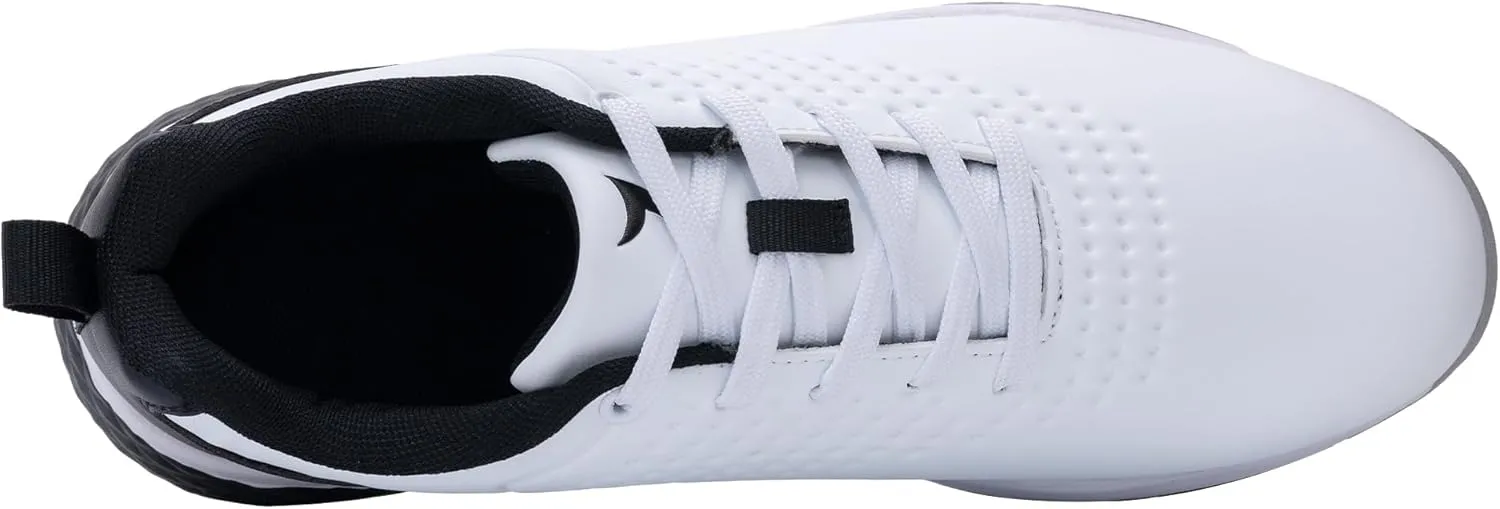 Mens Golf Shoes Waterproof Non-Slip Spiked Lightweight Outdoor Sport Walking Training Sneakers White US 7-12